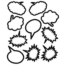 Teacher Created Resources Superhero Black & White Speech/Thought Bubbles Accents, 30/Pack (TCR5592)