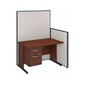 Bush Business Furniture 48W C-Leg Desk with 3/4 Pedestal and ProPanels, Light Gray (PPC019LG)