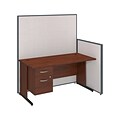 Bush Business Furniture 60W C-Leg Desk with 3/4 Pedestal and ProPanels, Light Gray (PPC018LG)