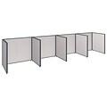 Bush Business Furniture ProPanels 192W x 36D x 42H 4 Person Open Cubicle Configuration, Light Gray (PPC014LG)