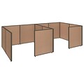 Bush Business Furniture ProPanels 144W x 72D x 42H 2 Person Closed Cubicle Configuration, Harvest Tan (PPC013HT)