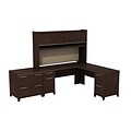 Bush Business Furniture Enterprise 72W L Shaped Desk with Hutch and Lateral File Cabinet, Mocha Cherry, Installed (ENT003MRFA)
