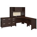 Bush Business Furniture Sector Collection Rectangular Desk with 2 Drawer Mobile Pedestal, Mocha Cherry