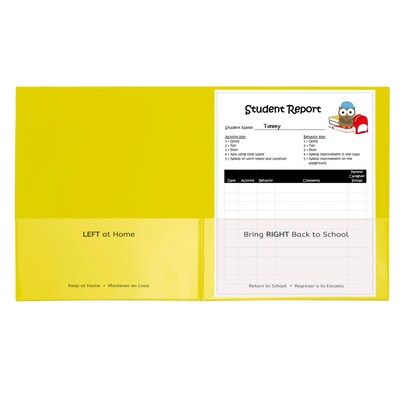 C-Line Classroom Connector School-to-Home Heavyweight File Folder, Letter Size, Yellow, 25/Box (CLI3