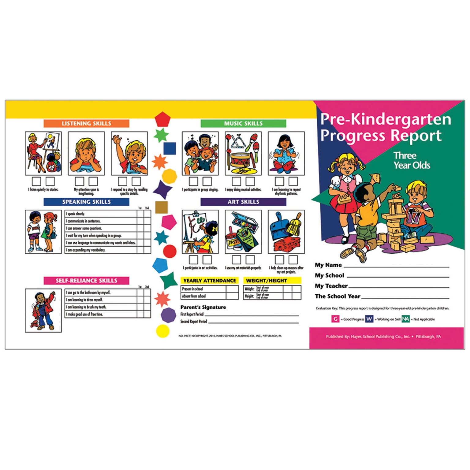 Pre-Kindergarten Progress Report (3 year olds), 10 Pack (H-PRC11)