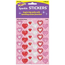 Trend Shimmering Hearts Sparkle Stickers, 72 CT (T-6306)