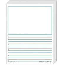Teacher Created Resources K, 1 5/8 Space Writing Paper, Printed, Letter 8.50 x 11, White Paper, 3
