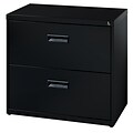 Space Solutions 2-Drawer Lateral File Cabinet, Letter-Width, Black, 30 Wide (19296)