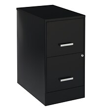 Space Solutions 2-Drawer File Cabinet, Letter-Width, Black, 22 Deep (20226)