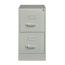 Hirsh Commercial Grade 2-Drawer Vertical File Cabinet, Letter-Width, Light Gray, 22 Deep (20405)