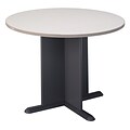 Bush Business Furniture 42 Inch Round Conference Table, Pewter/White Spectrum, Installed (TB14542AFA)
