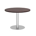 Bush Business Furniture 42W Round Conference Table with Metal Disc Base, Harvest Cherry