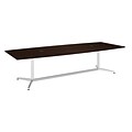 Bush Business Furniture 120L x 48W Boat Top Conference Table with Metal Base, Mocha Cherry, Installed (99TBM120MRSVKFA)