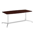 Bush Business Furniture 72L x 36W Boat Top Conference Table with Metal Base, Harvest Cherry, Installed (99TBM72CSSVKFA)