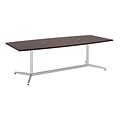 Bush Business Furniture 96L x 42W Boat Top Conference Table with Metal Base, Harvest Cherry, Installed (99TBM96CSSVKFA)