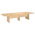 Bush Business Furniture 120W x 48D Boat Shaped Conference Table with Wood Base, Natural Maple (99TB12048ACK)
