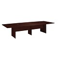 Bush Business Furniture 120W x 48D Boat Shaped Conference Table with Wood Base, Harvest Cherry (99TB12048CSK)