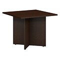 Bush Business Furniture 36W Square Conference Table with Wood Base, Mocha Cherry