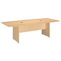Bush Business Furniture 96W x 42D Boat Shaped Conference Table with Wood Base, Natural Maple (99TB9642ACK)