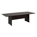Bush Business Furniture 96W x 42D Boat Shaped Conference Table with Wood Base, Mocha Cherry, Installed (99TB9642MRKFA)