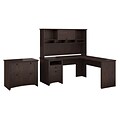 Bush Furniture Buena Vista L Shaped Desk with Hutch and Lateral File Cabinet, Madison Cherry (BUV005MSC)