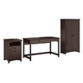 Bush Furniture Buena Vista Writing Desk with Tall Storage and 2 Drawer File Cabinet, Madison Cherry (BUV019MSC)