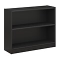 Bush Furniture Universal 30H 2-Shelf Bookcase with Adjustable Shelf, Black Wood (WL12438)