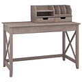 Bush Furniture Key West 48W Writing Desk with Desktop Organizers, Washed Gray (KWS005WG)