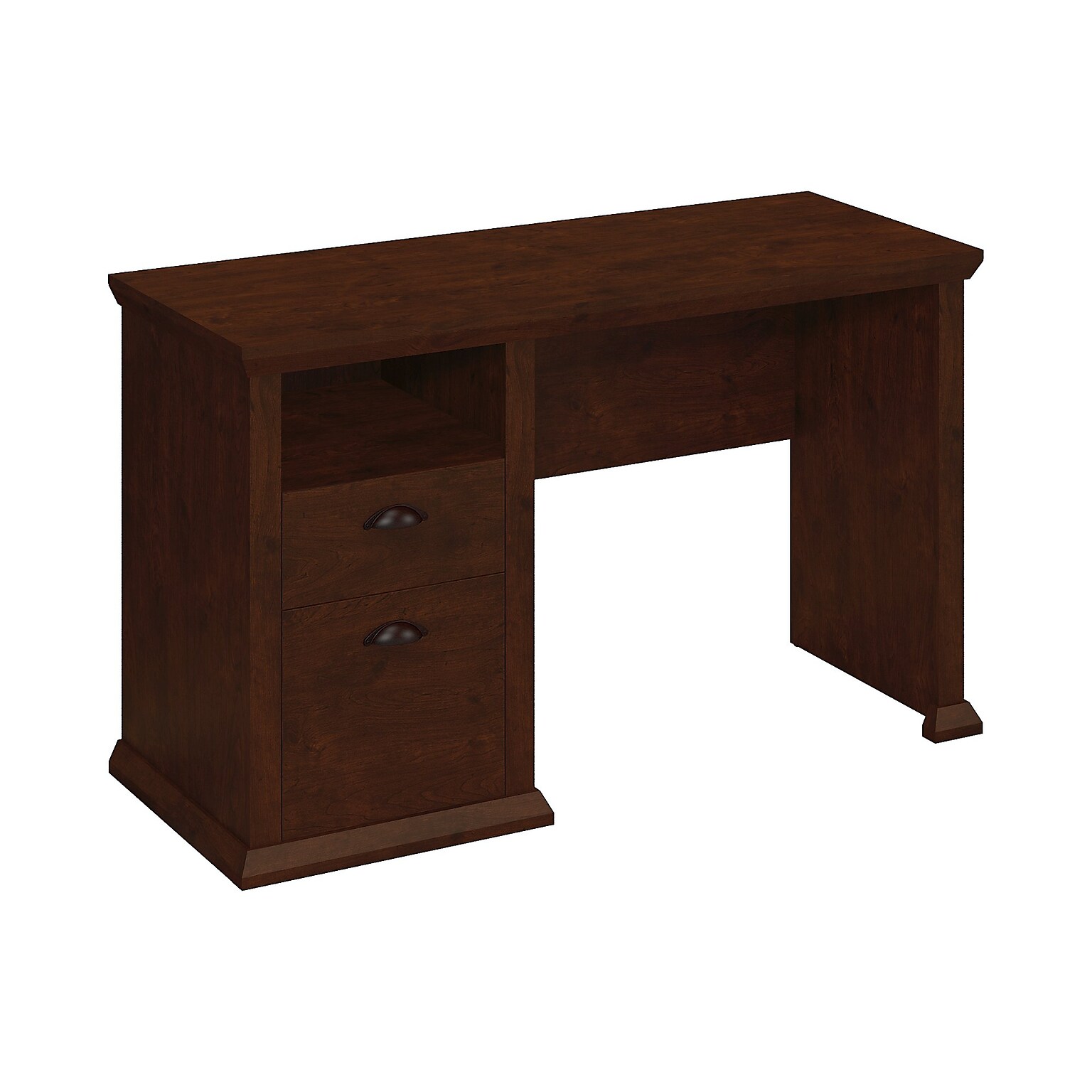 Bush Furniture Yorktown 50W Home Office Desk with Storage, Antique Cherry (WC40323-03)