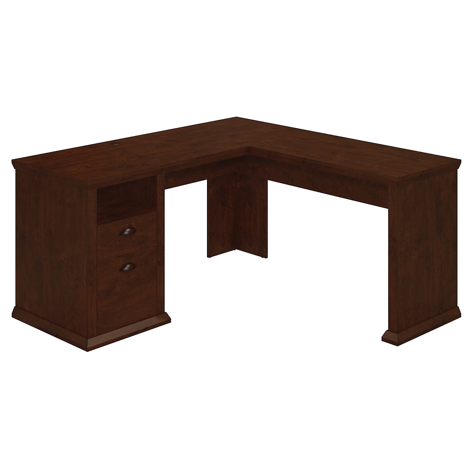 Bush Furniture Yorktown 60W L Shaped Desk with Storage, Antique Cherry (WC40330-03)