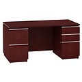 Bush Business Furniture Milano2 60W Double Pedestal Desk, Harvest Cherry, Installed (50DDP60CSKFA)