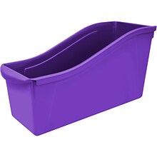 Storex Large Book Bin, 14.3L x 5.3W x 7H, Purple, Set of 6 (STX71103U06C)