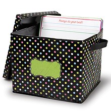 Teacher Created Resources Chalkboard Brights 12H x 13W Non-Woven PVC Bin, Black with Multicolor Do