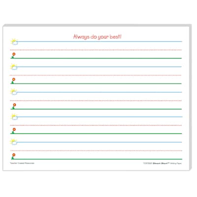Smart Start Writing Paper for Grades K-1, 100 Sheets (TCR76501)