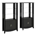 Bush Furniture Aero Set of 2 Tall Library Storage Cabinets with Doors, Classic Black (AER010BK)