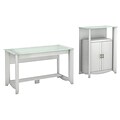 Bush Furniture Aero Writing Desk and Library Storage Cabinet with Doors, Pure White (AER024WHT)