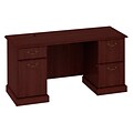 Bush Business Furniture Syndicate 60W x 24D Double Pedestal Kneespace Credenza, Harvest Cherry, Installed (6326CS-03KFA)