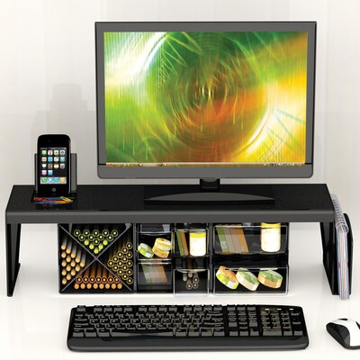 Deflecto Heavy Duty Plastic Desktop Shelf, Black (DEF39404)