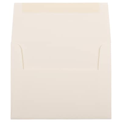 JAM Paper A2 Strathmore Invitation Envelopes, 4.375 x 5.75, Natural White Linen, 25/Pack (99761)