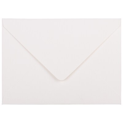 JAM Paper A7 Strathmore Invitation Envelopes with Euro Flap, 5.25 x 7.25, Bright White Laid, 50/Pack