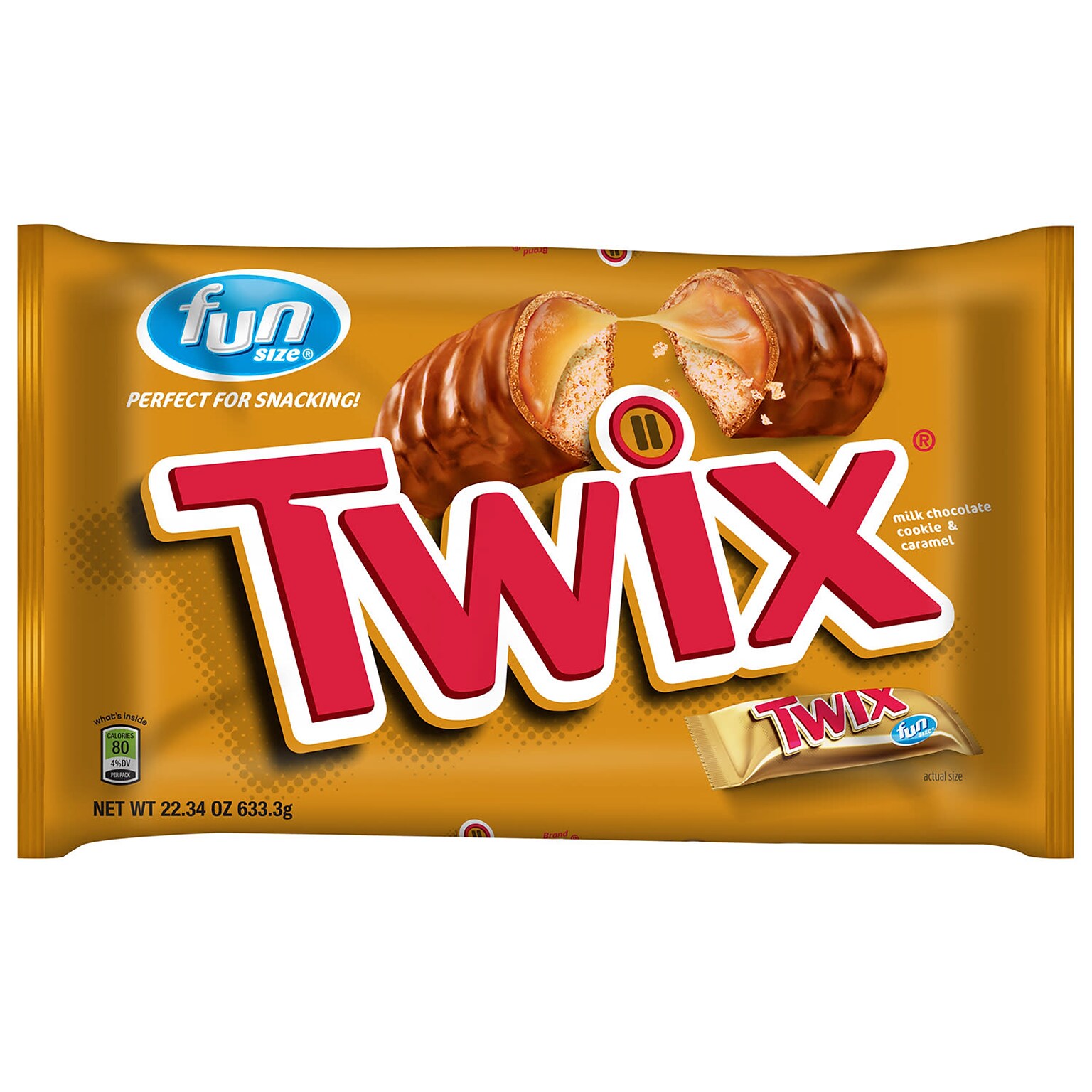 TWIX Caramel Fun Size Chocolate Cookie Bar Candy Bag, 22.34 oz (209-00467)