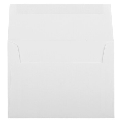 JAM Paper A6 Strathmore Invitation Envelopes, 4.75 x 6.5, Bright White Linen, 50/Pack (3137I)