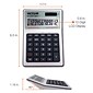 Victor TuffCalc 12-Digit Battery & Solar Desktop Calculator, White and Black (99901)