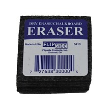 Flipside Student Dry-Erase/Chalkboard Eraser, Charcoal, 12 per Pack (FLP30009BN)
