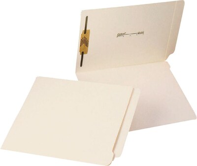 Laminated Spine End Tab Folder With 2 Fasteners, 14 Pt Manila, Letter Size, 50/Box (13240)