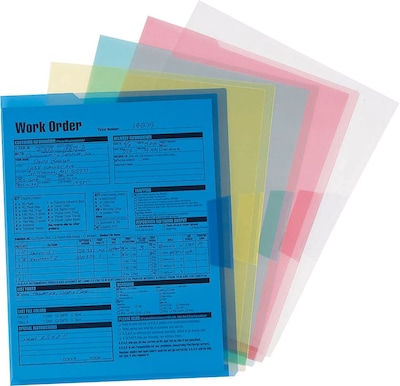 Staples Heavyweight Plastic File Jackets, Letter Size, Assorted Colors, 5/Pack (TR36053)