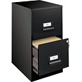 Office Designs 2 Drawer Vertical File Cabinet, Black, Letter, 18D (13679)