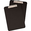 Staples® Plastic Clipboards, Letter Size, 9x 12, Black, 2/Pack (10530)