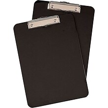 Staples® Plastic Clipboards, Letter Size, 9x 12, Black, 2/Pack (10530)