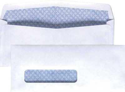 Staples® Left Window Security-Tint Gummed Check-Size #8-5/8 Envelopes, 500/Box